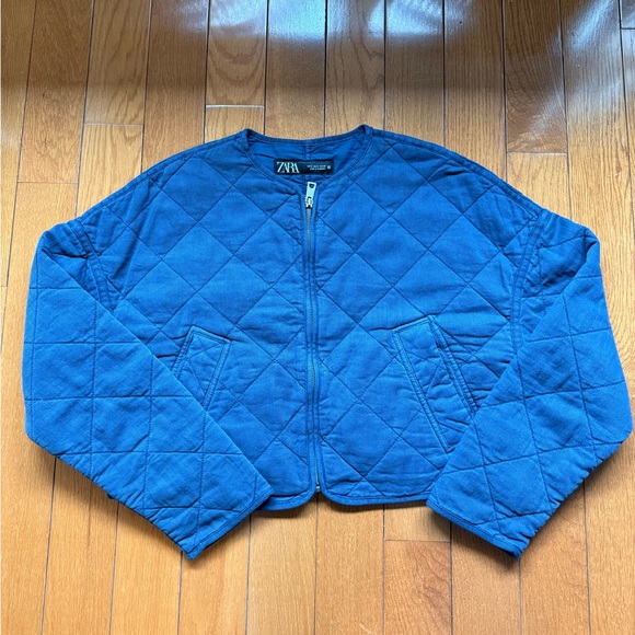 NWOT Zara Navy Quilted Jacket - Picture 3 of 6
